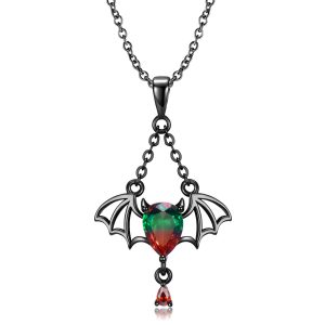 bat cz charm pedant necklaces