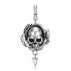 Flower Skull Pendant S925 Silver Punk Style